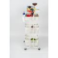 3 Tier Mesh Kitchen Trolley Storage Dining Room Rolling Utility Cart